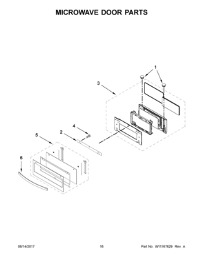 09 - MICROWAVE DOOR PARTS Diagram and Parts List for WOCA7EC0HN00  Whirlpool Microwave Oven Combo