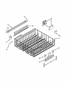 Upper Rack And Track Parts Diagram and Parts List for 66513403N411  Kenmore Dishwasher