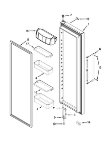 Refrigerator Door Parts Diagram and Parts List for KRSC500ESS00  KitchenAid Refrigerator