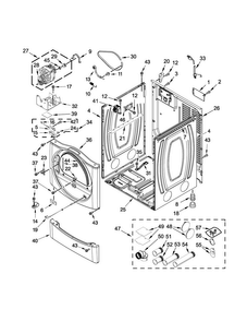 Cabinet Parts Diagram and Parts List for CGD9060AW1  Whirlpool Dryer