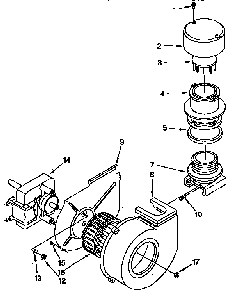 Blower Parts Diagram and Parts List for KUDT23HY3  KitchenAid Dishwasher