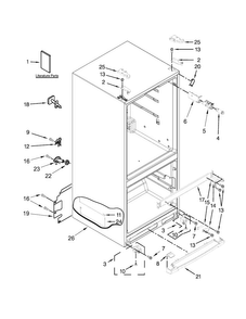 Cabinet Parts Diagram and Parts List for WRF560SEYW02  Whirlpool Refrigerator