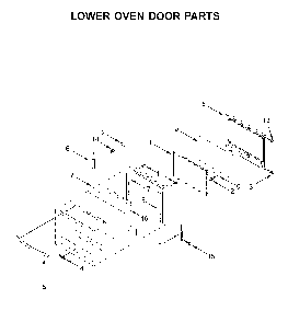 Lower oven door parts Diagram and Parts List for WOD51EC7HS02  Whirlpool Wall Oven