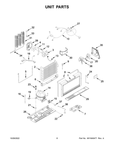 Unit Parts Diagram and Parts List for GARF30FDGB04  Whirlpool Refrigerator