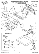 TOP AND CONSOLE PARTS Diagram and Parts List for LEQ8611PW0  Whirlpool Dryer