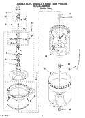 AGITATOR, BASKET AND TUB Diagram and Parts List for LSQ9110KQ0  Whirlpool Washer