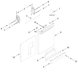 Door And Panel Parts Diagram and Parts List for WDPS8024SZ0  Whirlpool Dishwasher