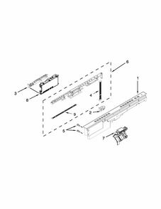 Control Panel And Latch Parts Diagram and Parts List for 66513272K118  Kenmore Dishwasher