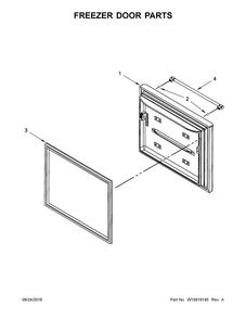 Freezer Door Parts Diagram and Parts List for IX5BBEXDS01  Whirlpool Refrigerator