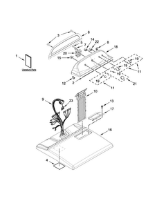 Top And Console Parts Diagram and Parts List for 7MWGD1950EI0  Whirlpool Dryer