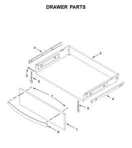 Drawer Parts Diagram and Parts List for WFG775H0HW1  Whirlpool Range