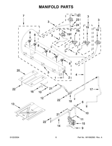 Manifold Parts Diagram and Parts List for WFG525S0JZ6  Whirlpool Range
