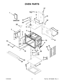 Oven Parts Diagram and Parts List for IBS300DS02  Whirlpool Wall Oven