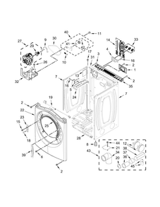 Cabinet Parts Diagram and Parts List for WED97HEDW1  Whirlpool Dryer