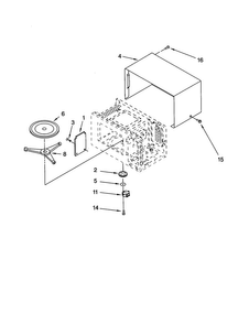 Oven Cavity Diagram and Parts List for MT1100SHB0  Whirlpool Microwave