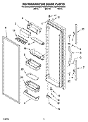 REFRIGERATOR DOOR PARTS Diagram and Parts List for GD2NHAXMQ00  Whirlpool Refrigerator