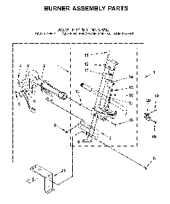 Burner assembly parts Diagram and Parts List for 7MWGD6620HW1  Whirlpool Dryer