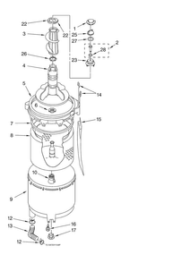 Tub And Basket Parts Diagram and Parts List for 11080754003  Kenmore Washer Dryer Combo