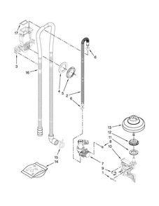 Fill, Drain And Overfill Parts Diagram and Parts List for KUDS35FXBLA  KitchenAid Dishwasher