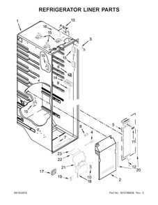 Refrigerator Liner Parts Diagram and Parts List for 10651762510  Kenmore Refrigerator