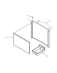 Freezer Door Parts Diagram and Parts List for WRF560SMYE01  Whirlpool Refrigerator