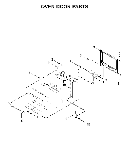 Oven door parts Diagram and Parts List for WOS72EC0HV02  Whirlpool Wall Oven