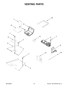 Venting Parts Diagram and Parts List for KFGC506JMH07  KitchenAid Range