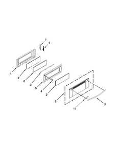 Upper Door Parts Diagram and Parts List for WGG755S0BE01  Whirlpool Range