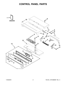 Control Panel Parts Diagram and Parts List for IBD350DS03  Whirlpool Wall Oven