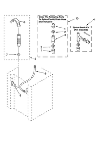 Water System Parts Diagram and Parts List for 11087842700  Kenmore Washer Dryer Combo
