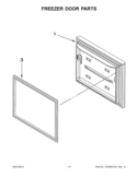 FREEZER DOOR PARTS Diagram and Parts List for KRFC90100B5  KitchenAid Refrigerator