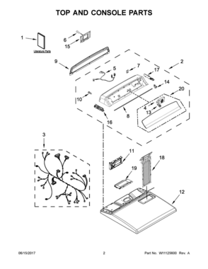 Part Location Diagram of W11130235 Whirlpool OVERLAY