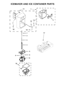 Part Location Diagram of W10873791 Whirlpool Refrigerator Ice Maker