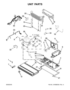 Unit Parts Diagram and Parts List for 7WF736SDAM14  Whirlpool Refrigerator