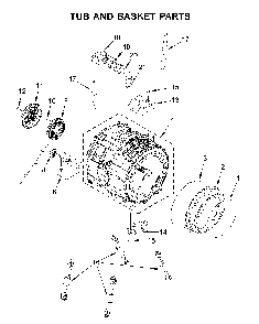 Tub and basket parts Diagram and Parts List for 7MWFW5622HW2  Whirlpool Washer