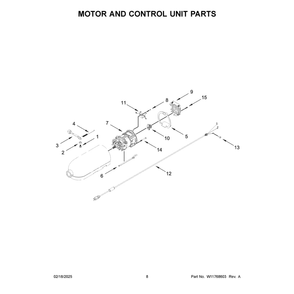 Motor And Control Unit Parts Diagram and Parts List for 5KSM150PSPDR5  KitchenAid Mixer