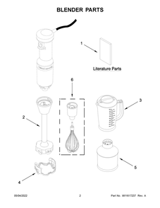 Blender Parts Diagram and Parts List for 5KHBV83BBM0  KitchenAid Blender