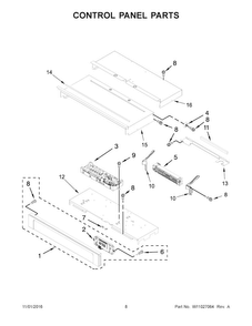 Control Panel Parts Diagram and Parts List for WOS51EC0AS04  Whirlpool Wall Oven