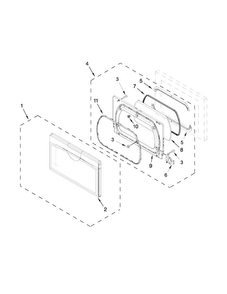 Door Parts Diagram and Parts List for WED5800BW0  Whirlpool Dryer