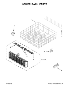 Part Location Diagram of W10644277 Whirlpool Silverware Basket Lid - Side