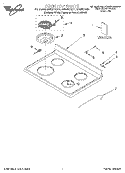 COOKTOP, LITERATURE Diagram and Parts List for GR395LXGQ1  Whirlpool Range