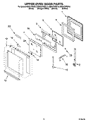 UPPER OVEN DOOR PARTS Diagram and Parts List for RBD275PDT15  Whirlpool Wall Oven