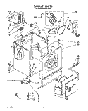 CABINET Diagram and Parts List for CE2950XSW3  Whirlpool Dryer