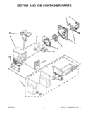 MOTOR AND ICE CONTAINER PARTS Diagram and Parts List for KFIS20XVMS11  KitchenAid Refrigerator