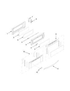 Upper Door Parts Diagram and Parts List for WGG555S0BS06  Whirlpool Range