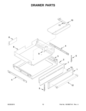 06 - DRAWER PARTS Diagram and Parts List for YKFES530ESS0  Whirlpool Range