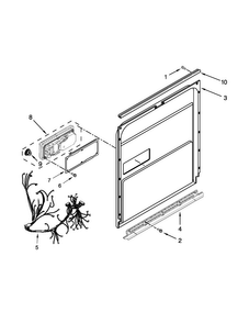 Inner Door Parts Diagram and Parts List for KUDS30SXSS9  KitchenAid Dishwasher