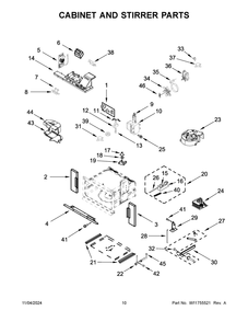 06 - Cabinet And Stirrer Parts Diagram and Parts List for JMW3430LL04  Whirlpool Microwave Oven Combo