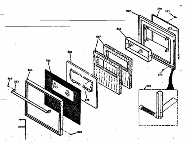 Door Diagram and Parts List for 8504277291  Kenmore Range