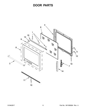 04 - DOOR PARTS Diagram and Parts List for YKSEB900ESS1  Whirlpool Range